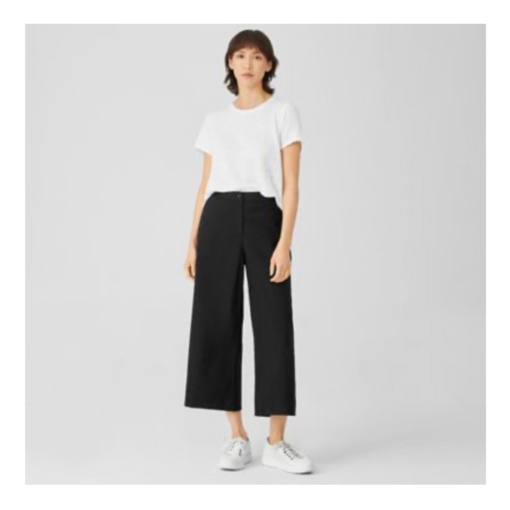 Eileen Fisher organic cotton hemp stretch wide leg crop pant